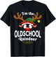 Christmas PJS Oldschool XMas Reindeer Matching T-Shirt - T-Shirt | Black