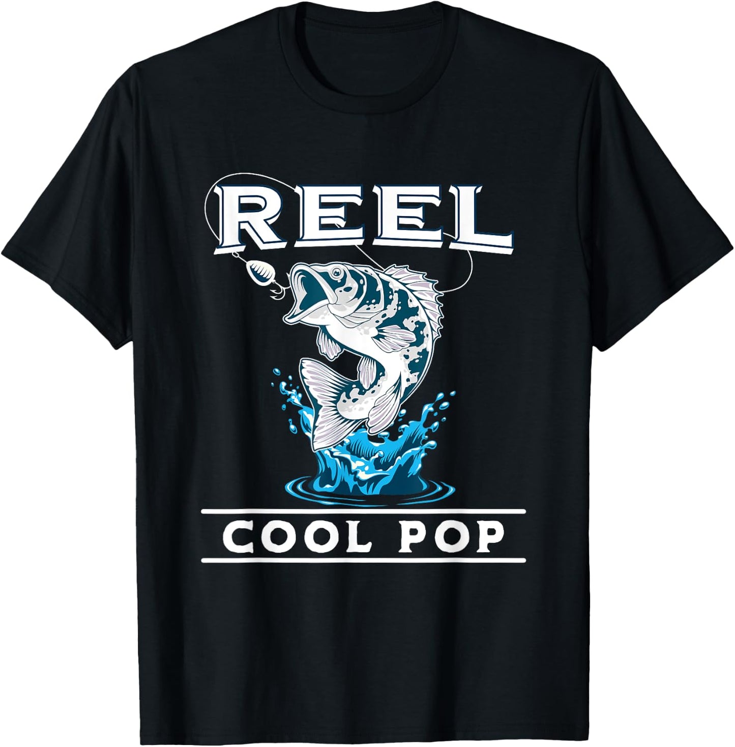 Fishing Reel Cool Pop Father’s day For Fisherman Dad T-Shirt - T-Shirt | Black