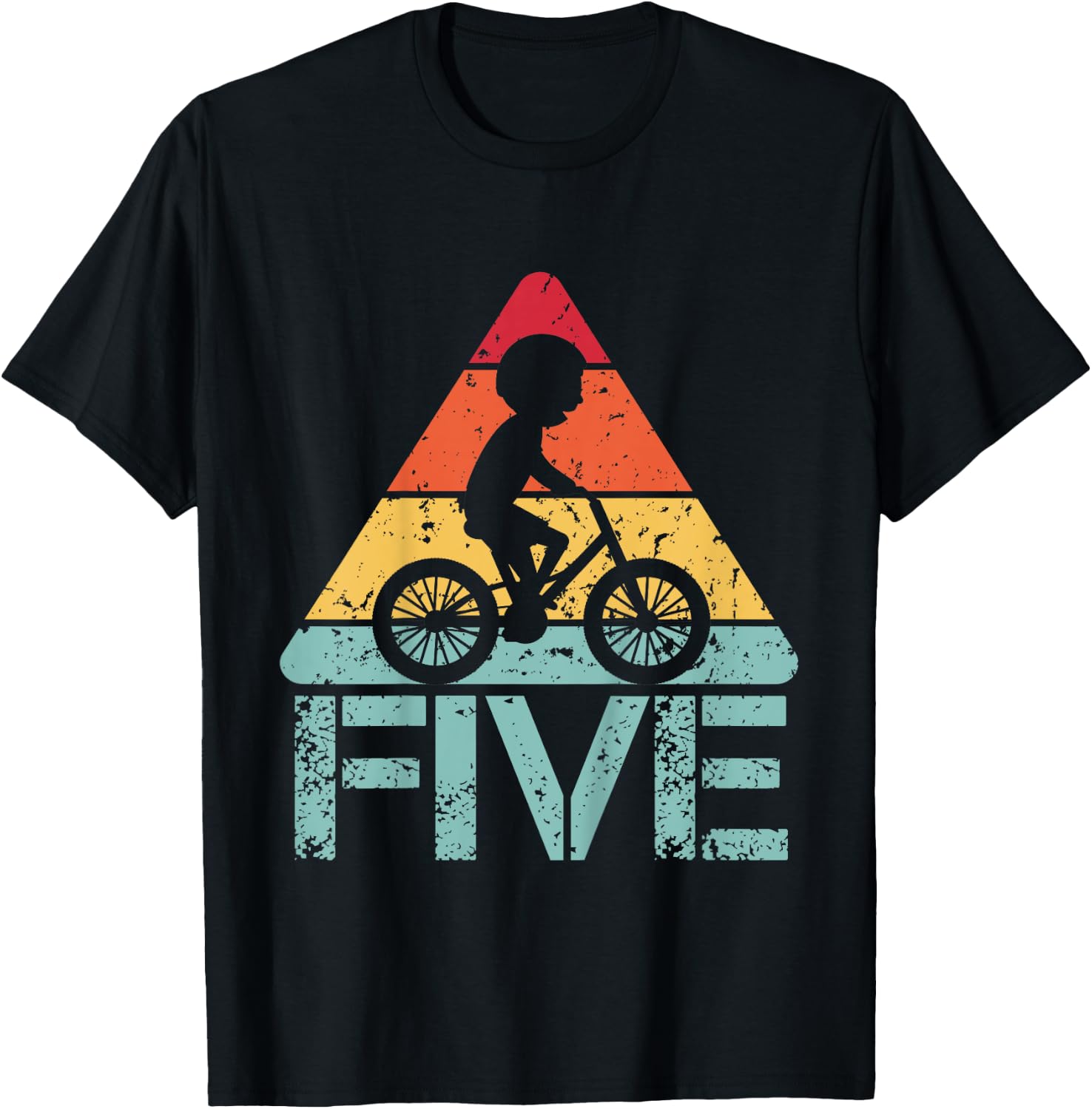 Cyclist Five Birthday Cycling 5th 5 Year Old Bike Birthday T-Shirt - T-Shirt | Black