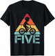 Cyclist Five Birthday Cycling 5th 5 Year Old Bike Birthday T-Shirt - T-Shirt | Black