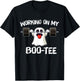 Working On My Booty Boo Funny Halloween Gym Ghost Pun T-Shirt - T-Shirt | Black