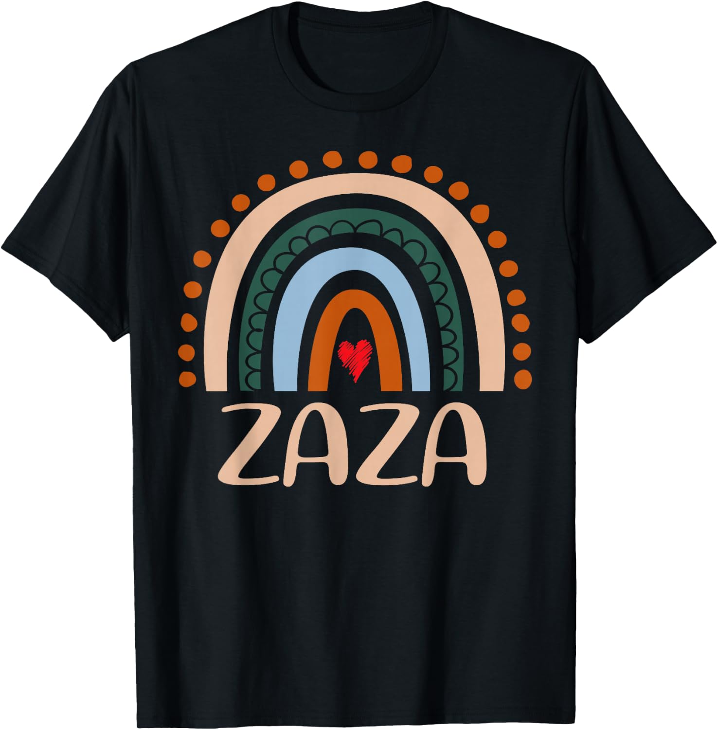 Zaza Rainbow Grandma Cute Mothers Day Funny Zaza T-Shirt - T-Shirt | Black