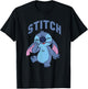 Disney Lilo & Stitch Cute Laughing Stitch Portrait T-Shirt - T-Shirt | Black