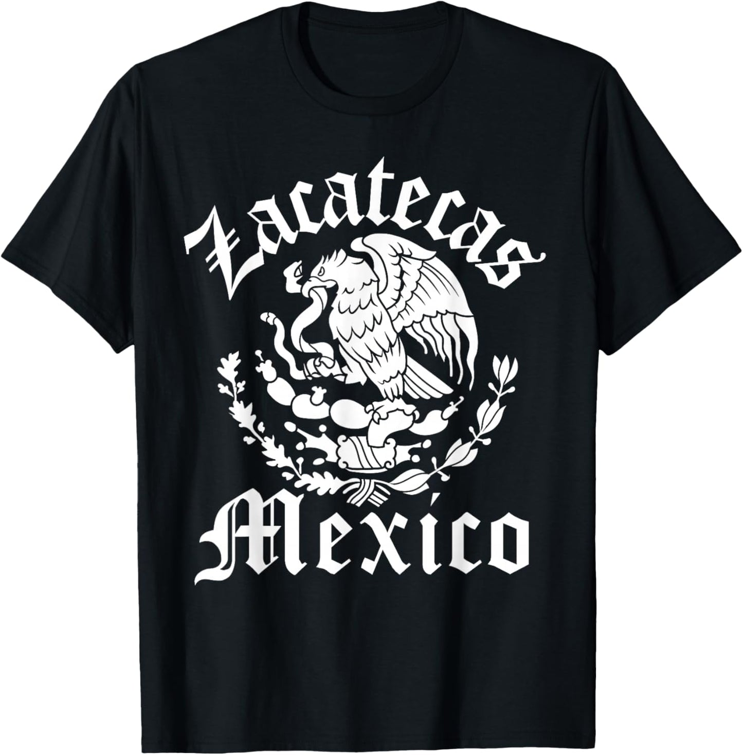 Zacatecas with Mexican Emblem Zacatecas T-Shirt - T-Shirt | Black