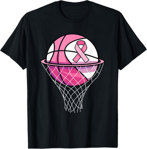 Breast Cancer Support Pink Basketball Love Coach T-Shirt - T-Shirt | Black