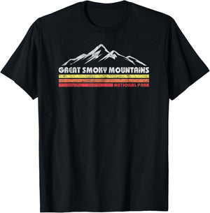 Retro Great Smoky Mountains National Park Hiking T-Shirt - T-Shirt | Black