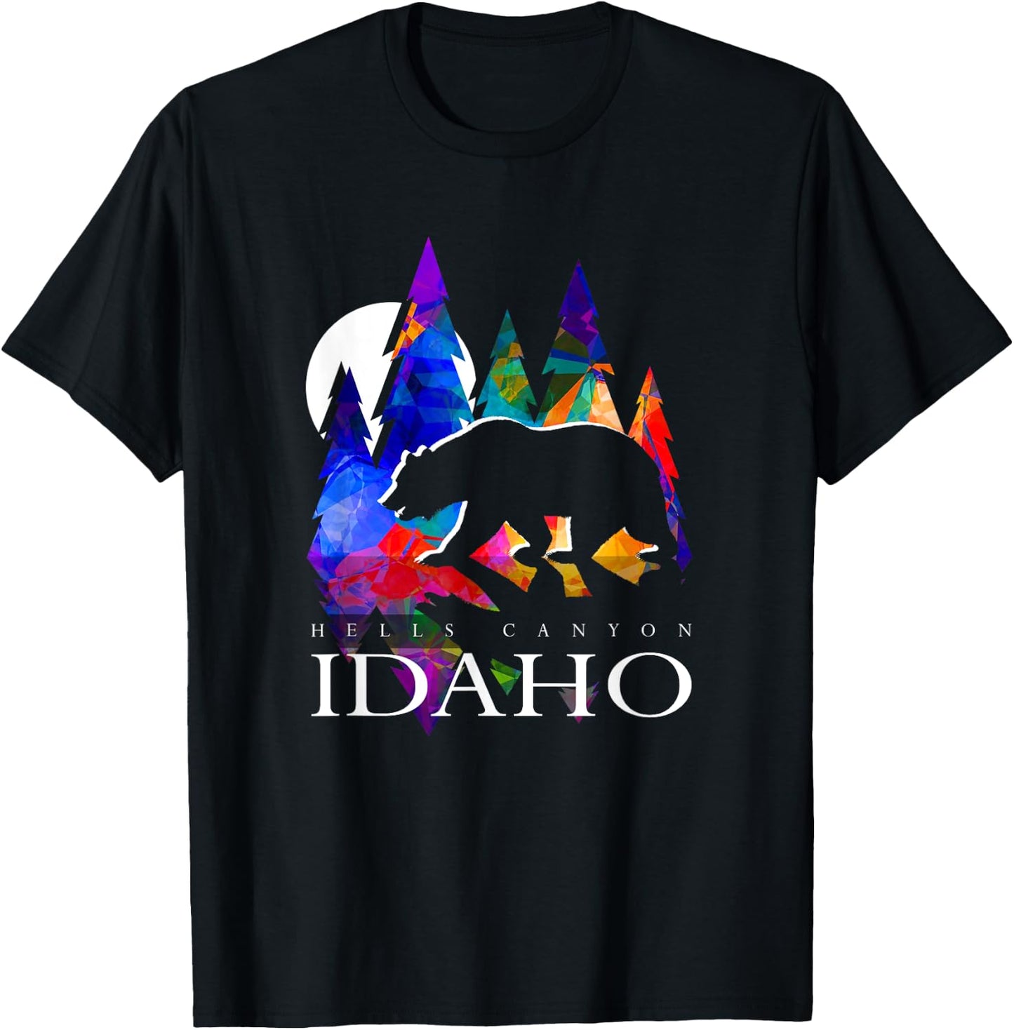 Idaho - Hells Canyon Wilderness with Bear - Idaho T-Shirt - T-Shirt | Black