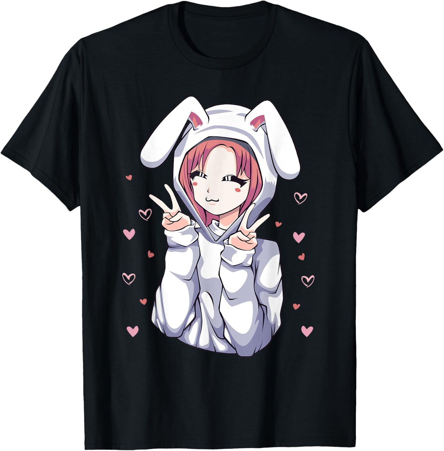 Anime Bunny Manga Girl Otaku for Teens T-Shirt - T-Shirt | Black