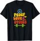 Peace Love & Squats Cute Hippie Gym Workout Funny Saying T-Shirt - T-Shirt | Black
