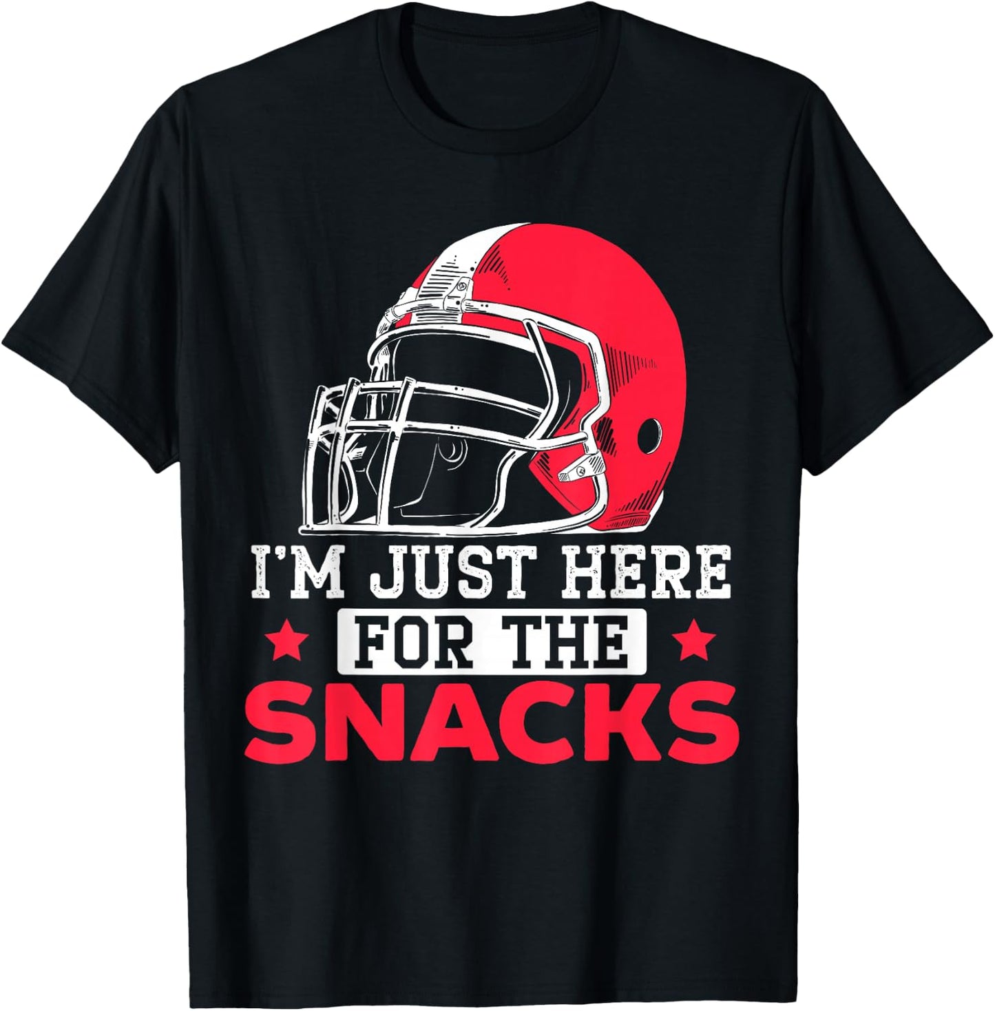 I'm Just Here For The Snacks Fantasy Football Game League T-Shirt - T-Shirt | Black