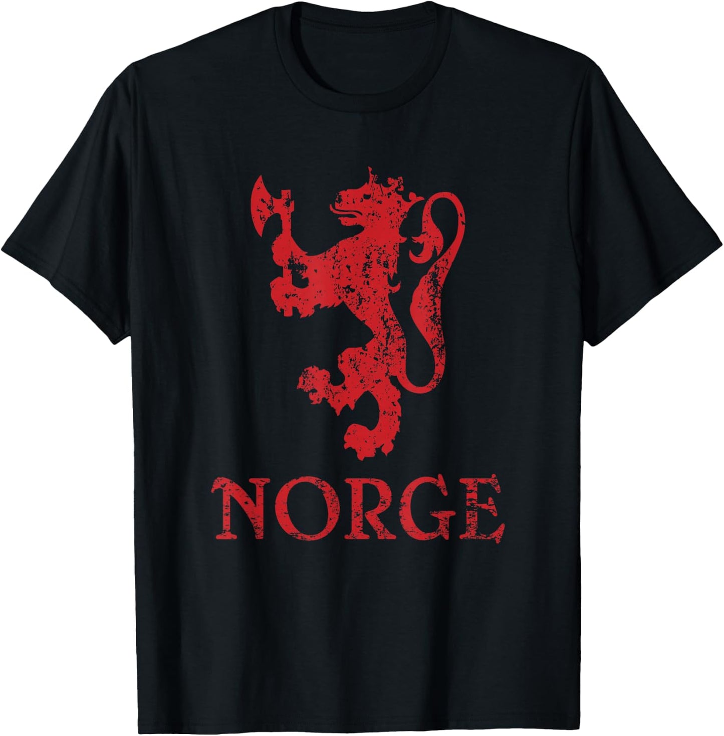 Norge Norway Lion Symbol Norwegian Pride T-Shirt - T-Shirt | Black