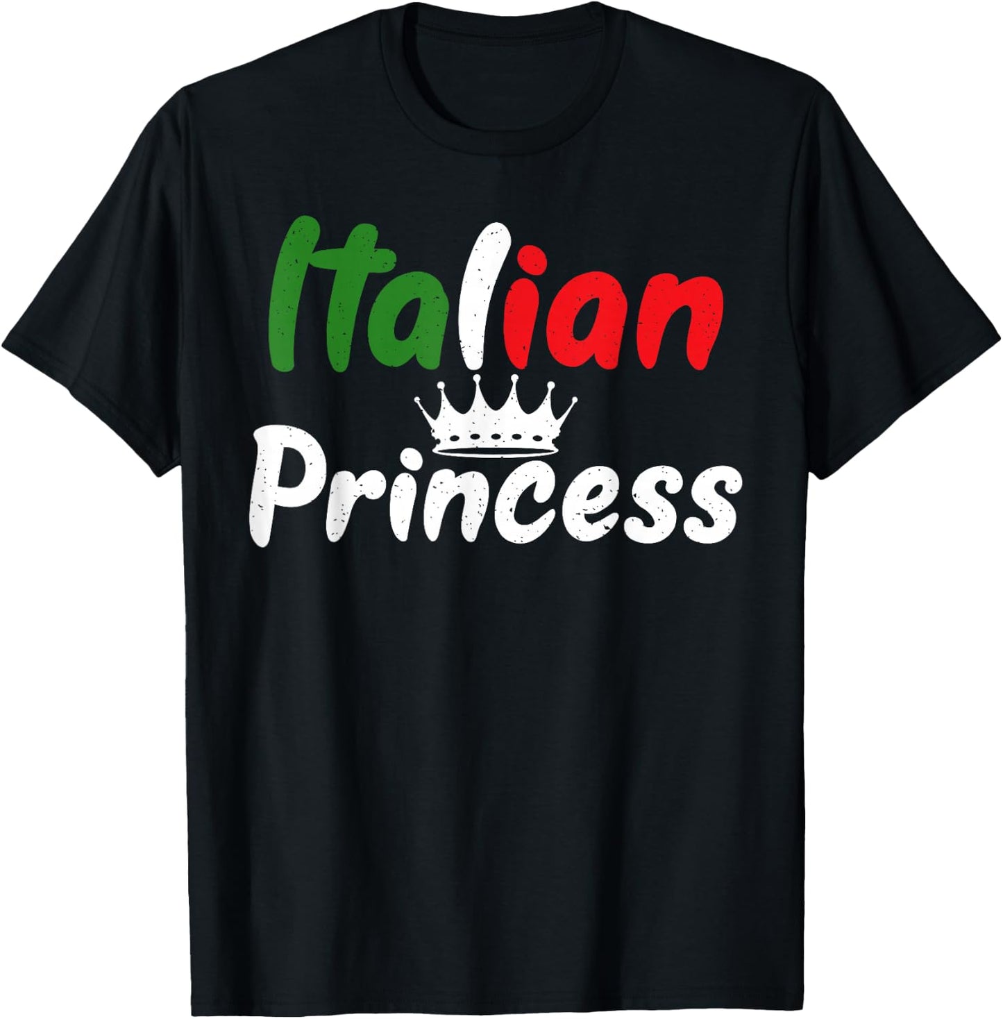 Italian Gifts & Accessories Italian Princess - Women's Black Short Sleeve Classic Fit - Small - Perfect Italy Trip Souvenir T-Shirt - T-Shirt | Black