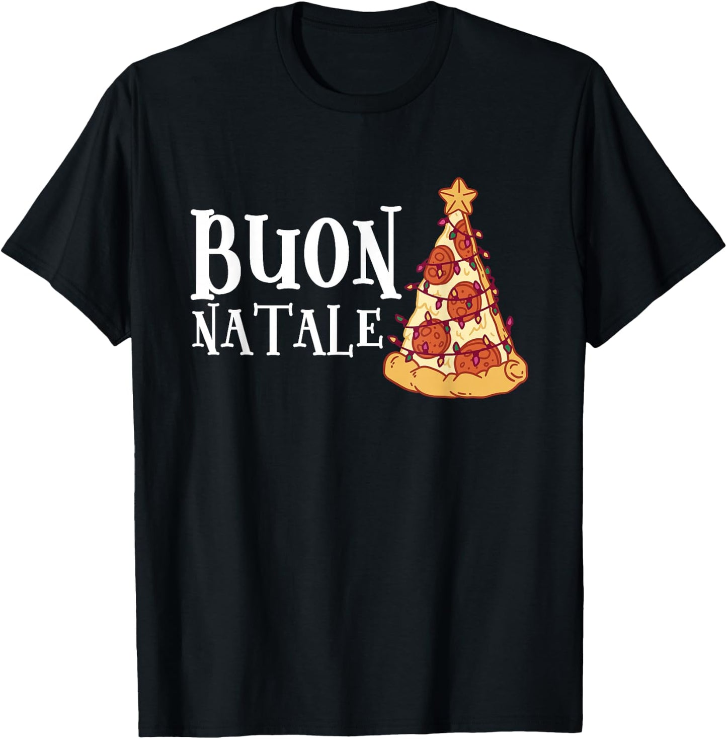 Buon Natale Christmas Italy Italian Pizza T-Shirt - T-Shirt | Black
