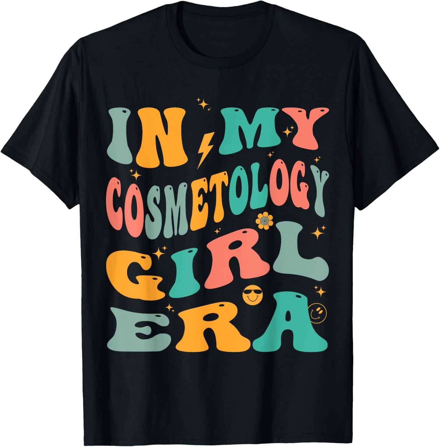 In My Cosmetology Girl Era Groovy Cosmetologist T-Shirt - T-Shirt | Black