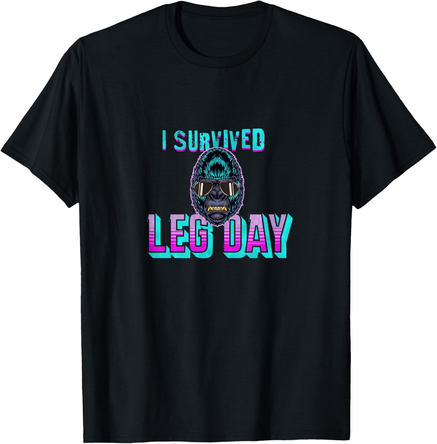 Funny I Survived Leg Day Workout T-Shirt - T-Shirt | Black