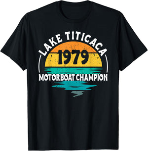 Lake Titicaca Motorboat Champion T-Shirt - T-Shirt | Black