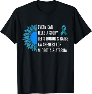 Microtia National Awareness Day Microtia & atresia Support T-Shirt - T-Shirt | Black