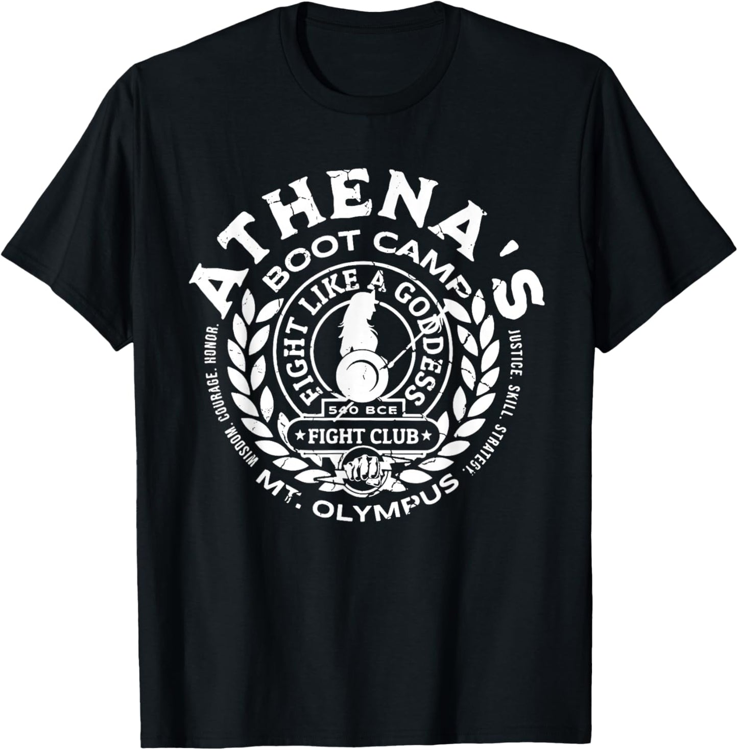 Goddess Athena Daughter of Athena Wise Athena's Boot Camp | Greek Mythology | Olympus Lore Goddess T-Shirt - T-Shirt | Black