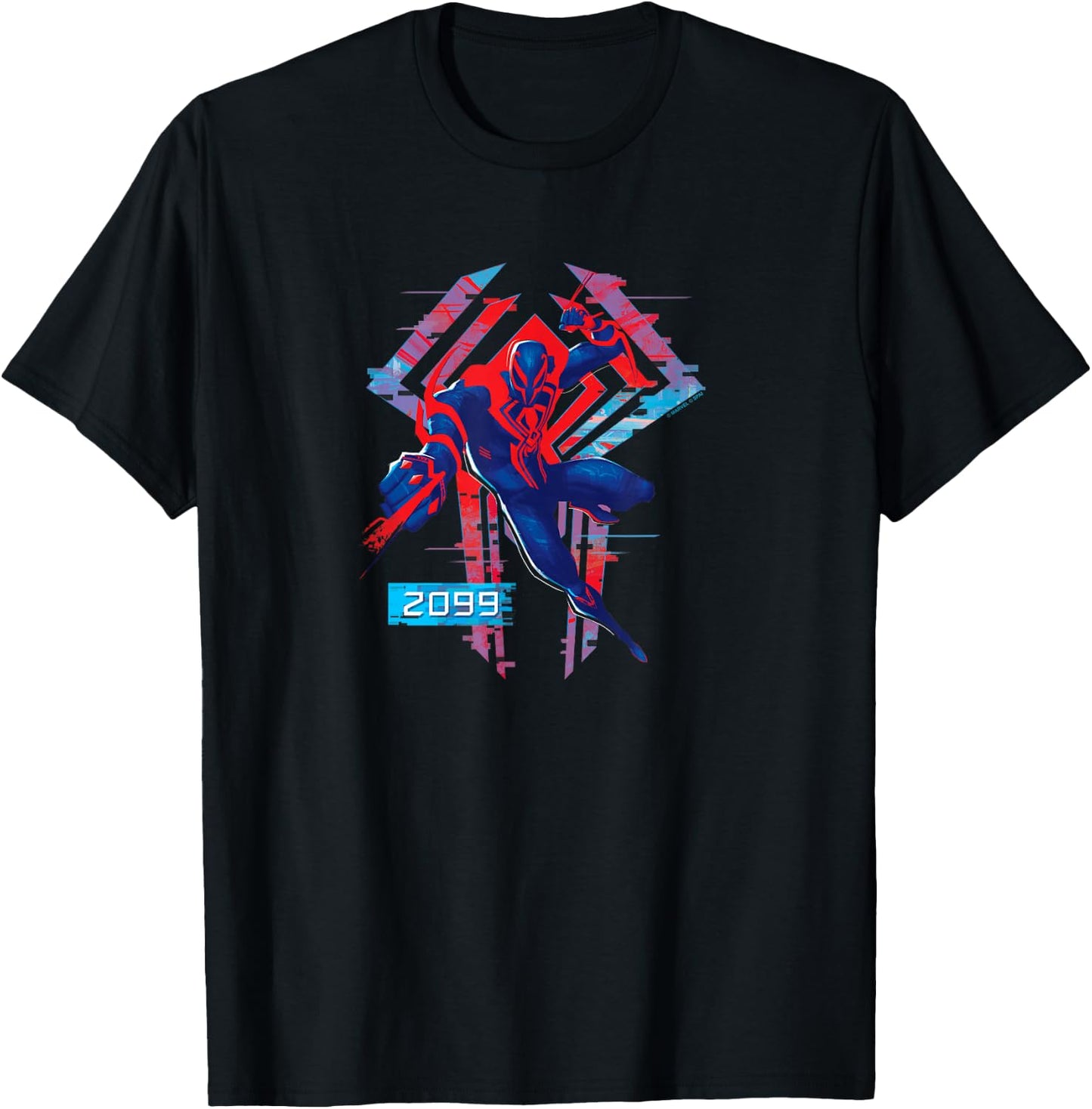 Marvel Spider-Man Across The Spider-Verse Part 1 2099 Logo T-Shirt - T-Shirt | Black