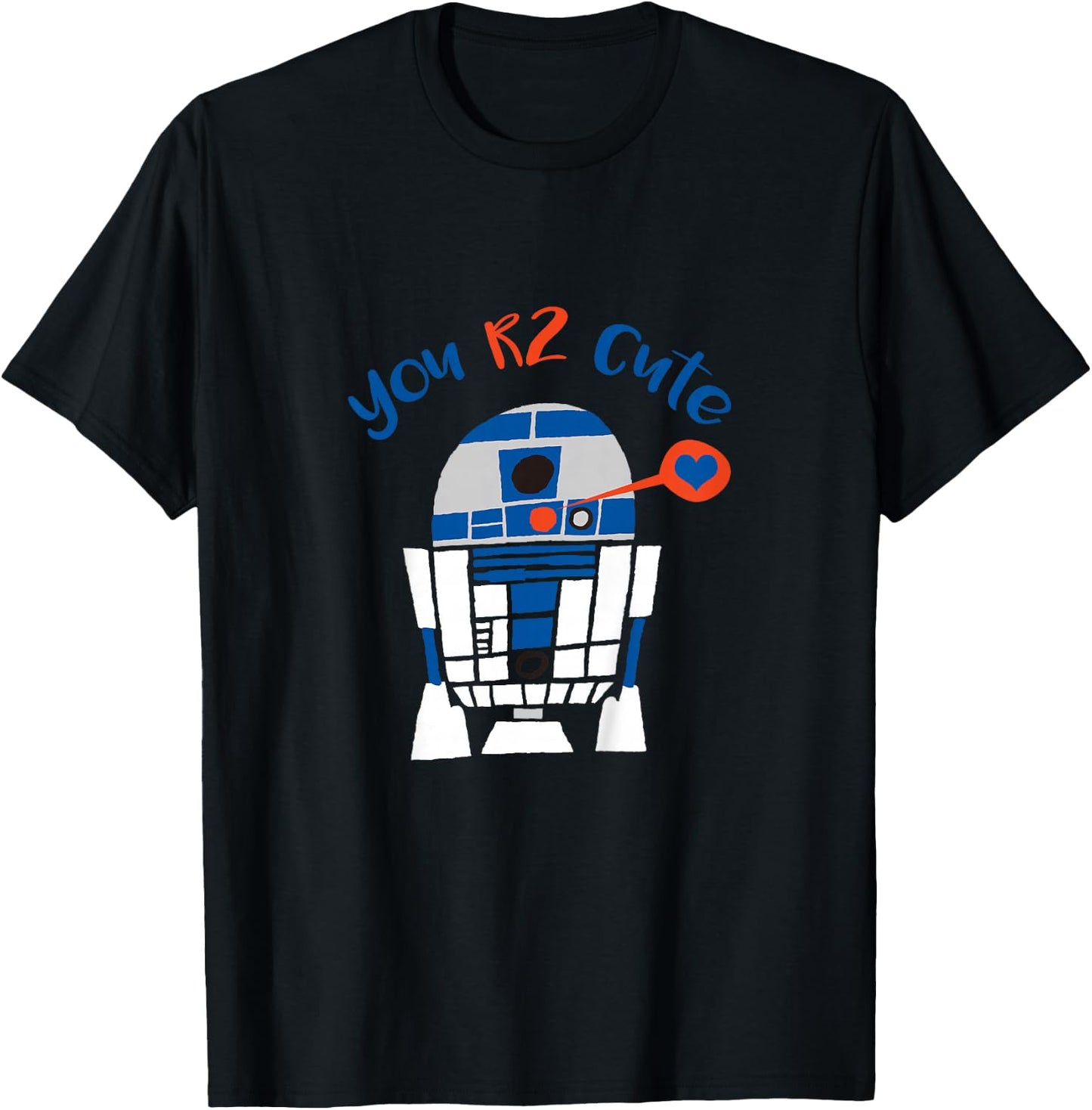Kids Star Wars Classic Valentine's Day R2-D2 You R2 Cute Chibi T-Shirt - T-Shirt | Black