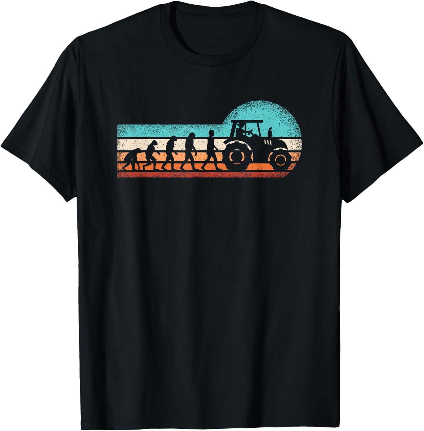 Farmer Evolution Tractor Tractor Agriculture Farmer T-Shirt - T-Shirt | Black