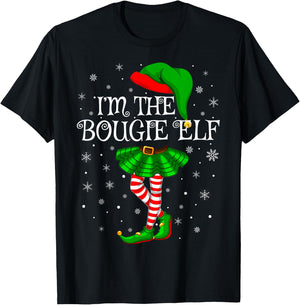 Family Matching Women Girls I'm The Bougie Elf Christmas T-Shirt - T-Shirt | Black