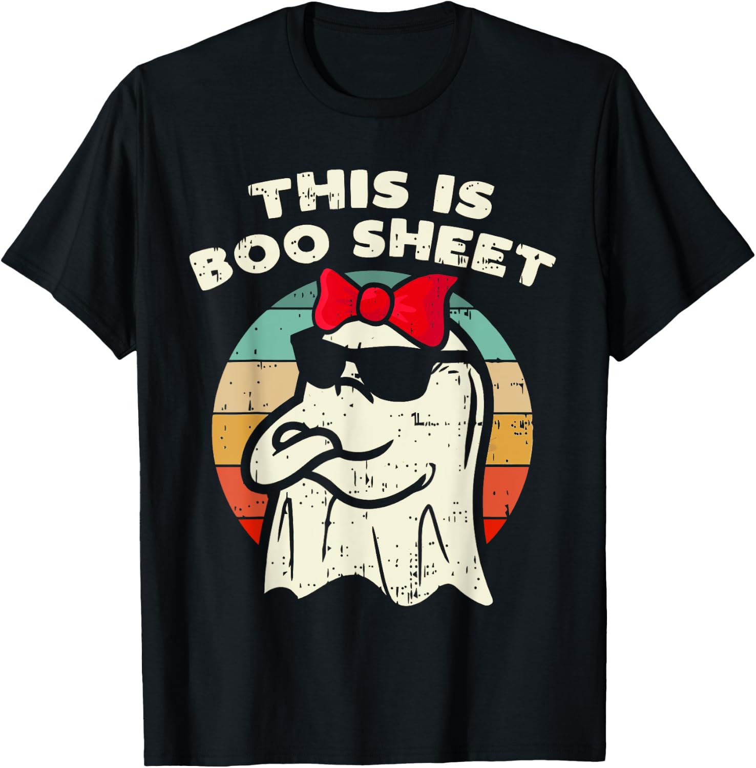 This Is Boo Sheet Ghost Retro Halloween Women Kids Girls T-Shirt - T-Shirt | Black