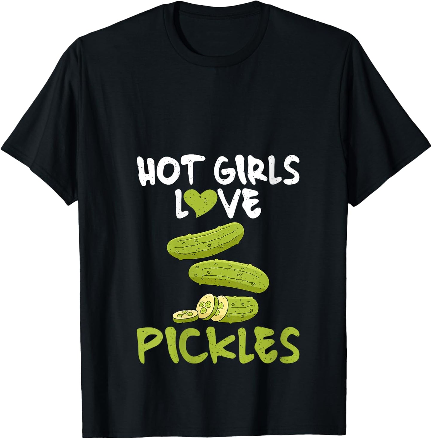 Hot Girls love Pickles V-Neck T-Shirt - T-Shirt | Black