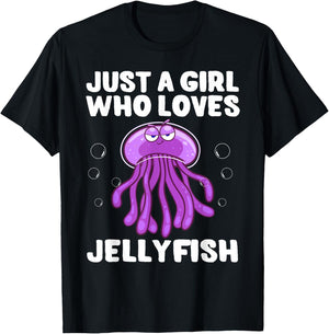 Funny Jellyfish Design For Girls Women Sea Jellies Lovers T-Shirt - T-Shirt | Black