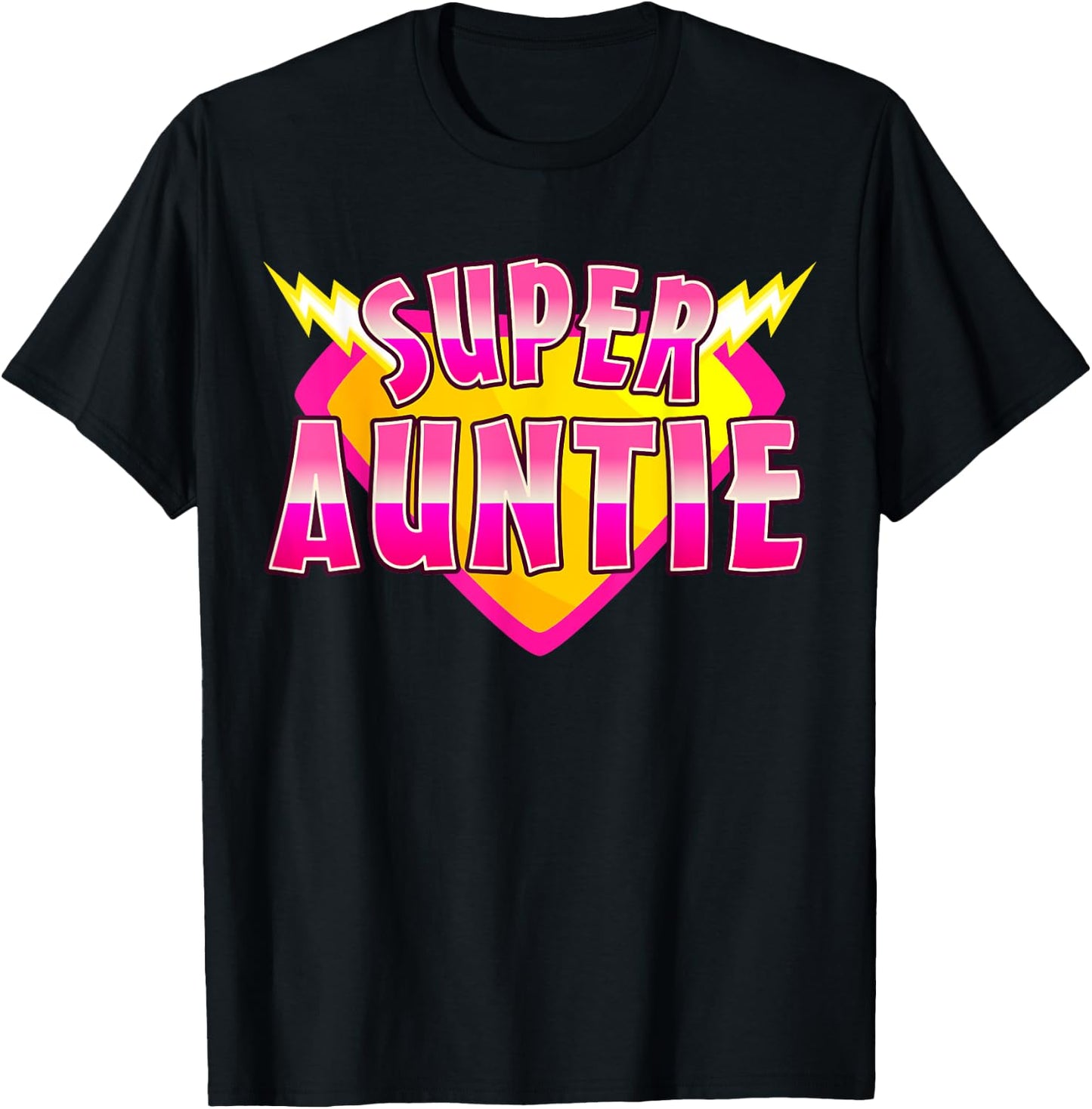 Super Auntie Superhero Grandmother Comic Book Family T-Shirt - T-Shirt | Black
