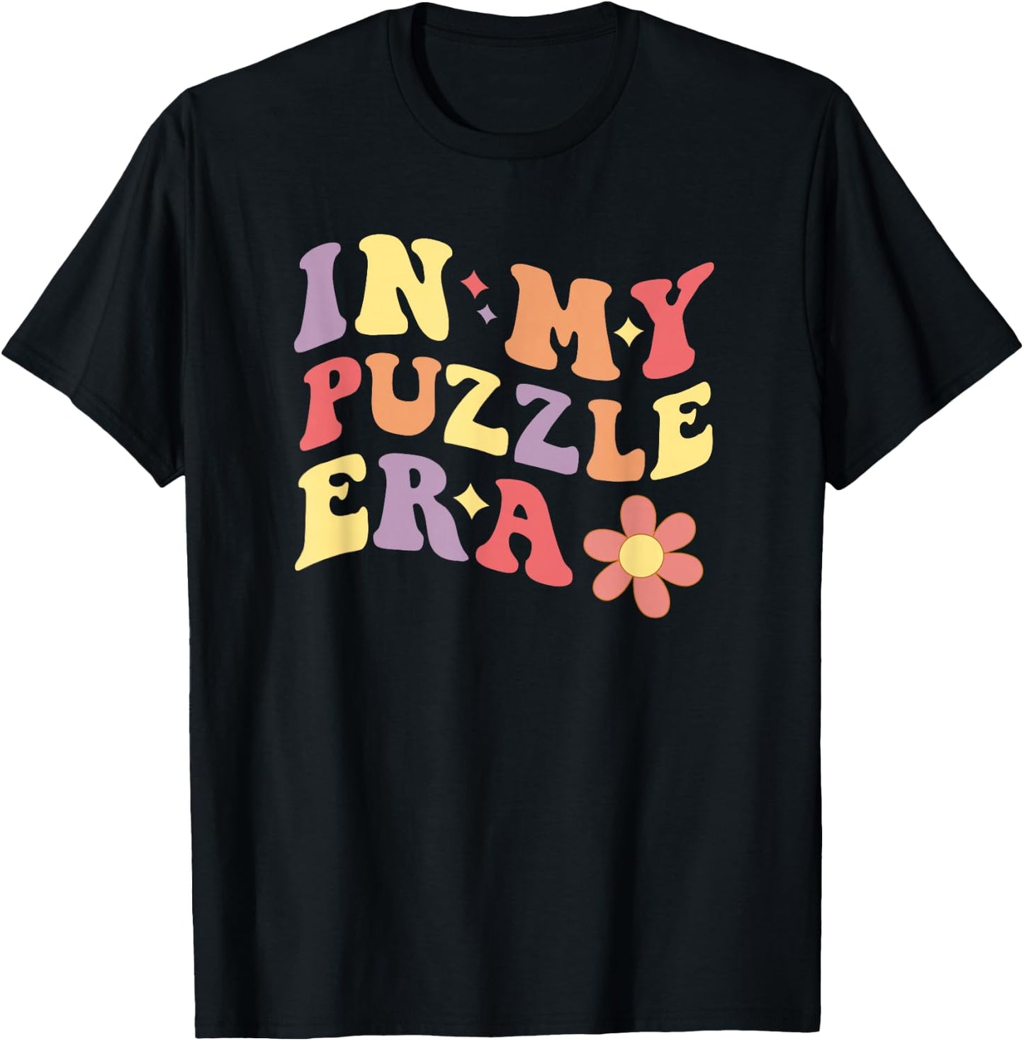 In My Puzzle Era Funny Jigsaw Puzzle - Black, Multicolor - Women's -Adults - Small - Short Sleeve - - Classic Fit - Cotton 65%, Polyester 35% T-Shirt - T-Shirt | Black