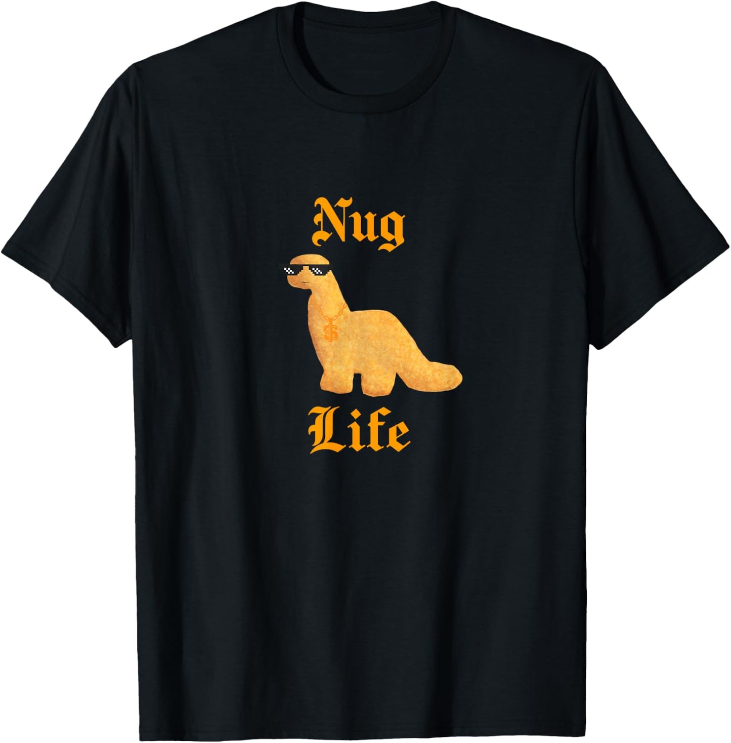 Nug Life Dino Nuggs Dino Chicken Nuggets Dinosaur Nugget T-Shirt - T-Shirt | Black