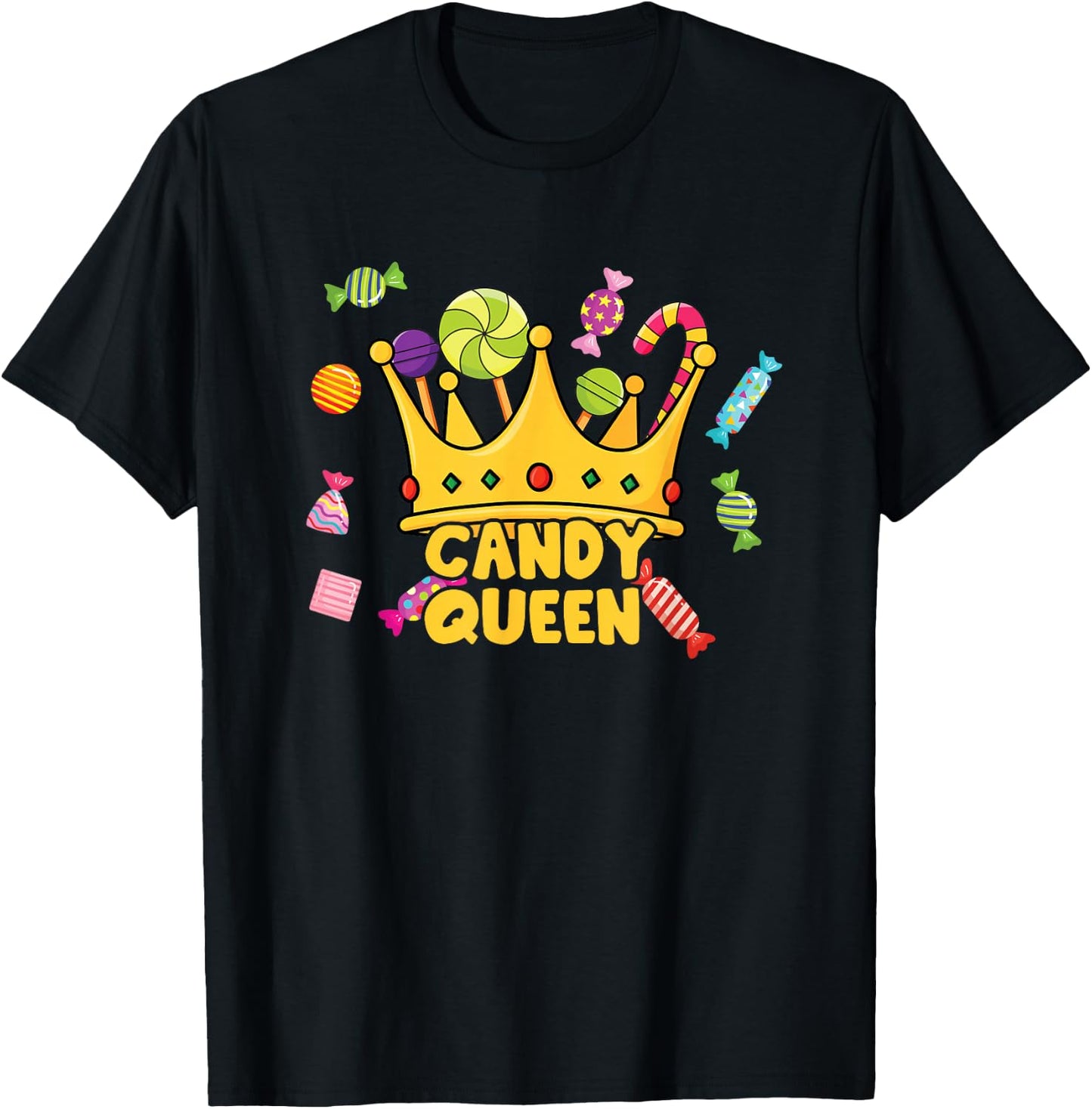 Candy Queen - Candy Crown Candy Eater T-Shirt - T-Shirt | Black