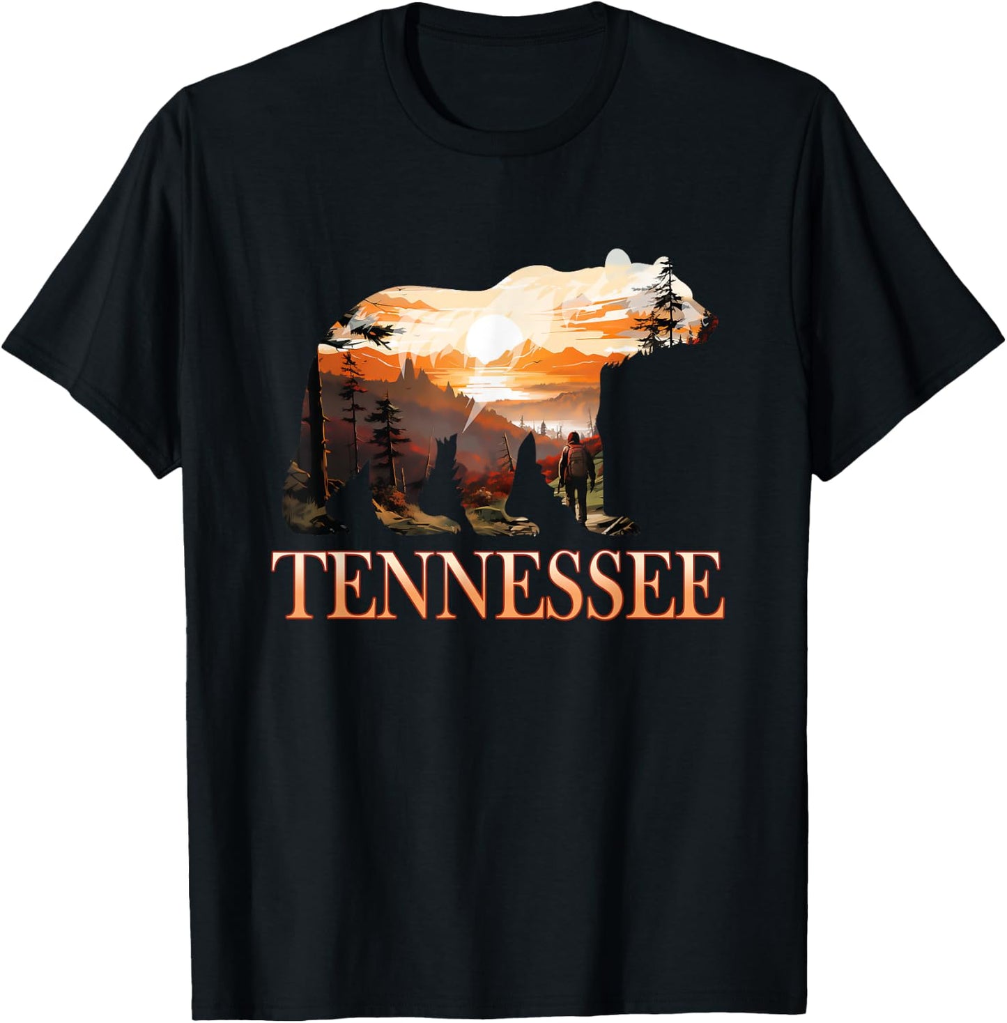 Tennessee TN Hiking Mountain State Pride T-Shirt - T-Shirt | Black