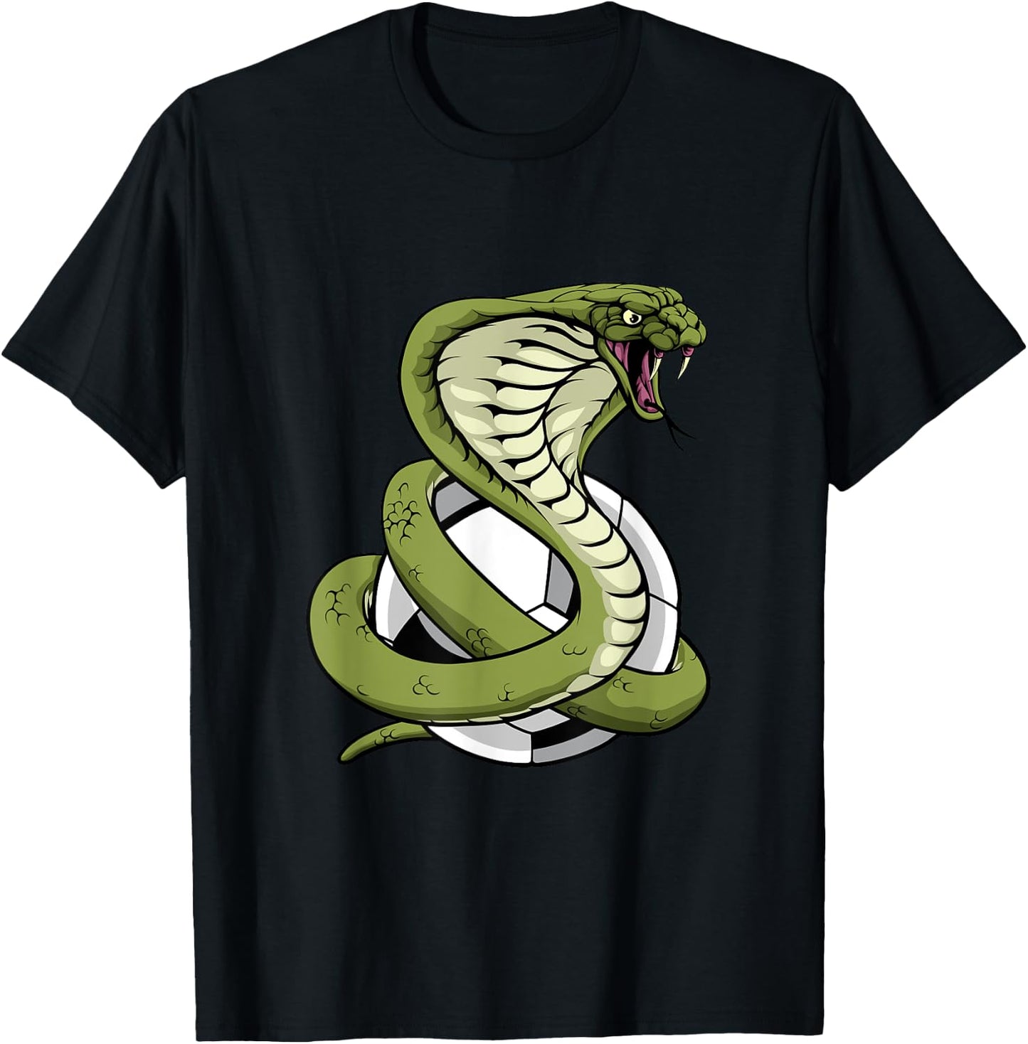 Cobra Snake Soccer Football Animal Team Mascot T-Shirt - T-Shirt | Black