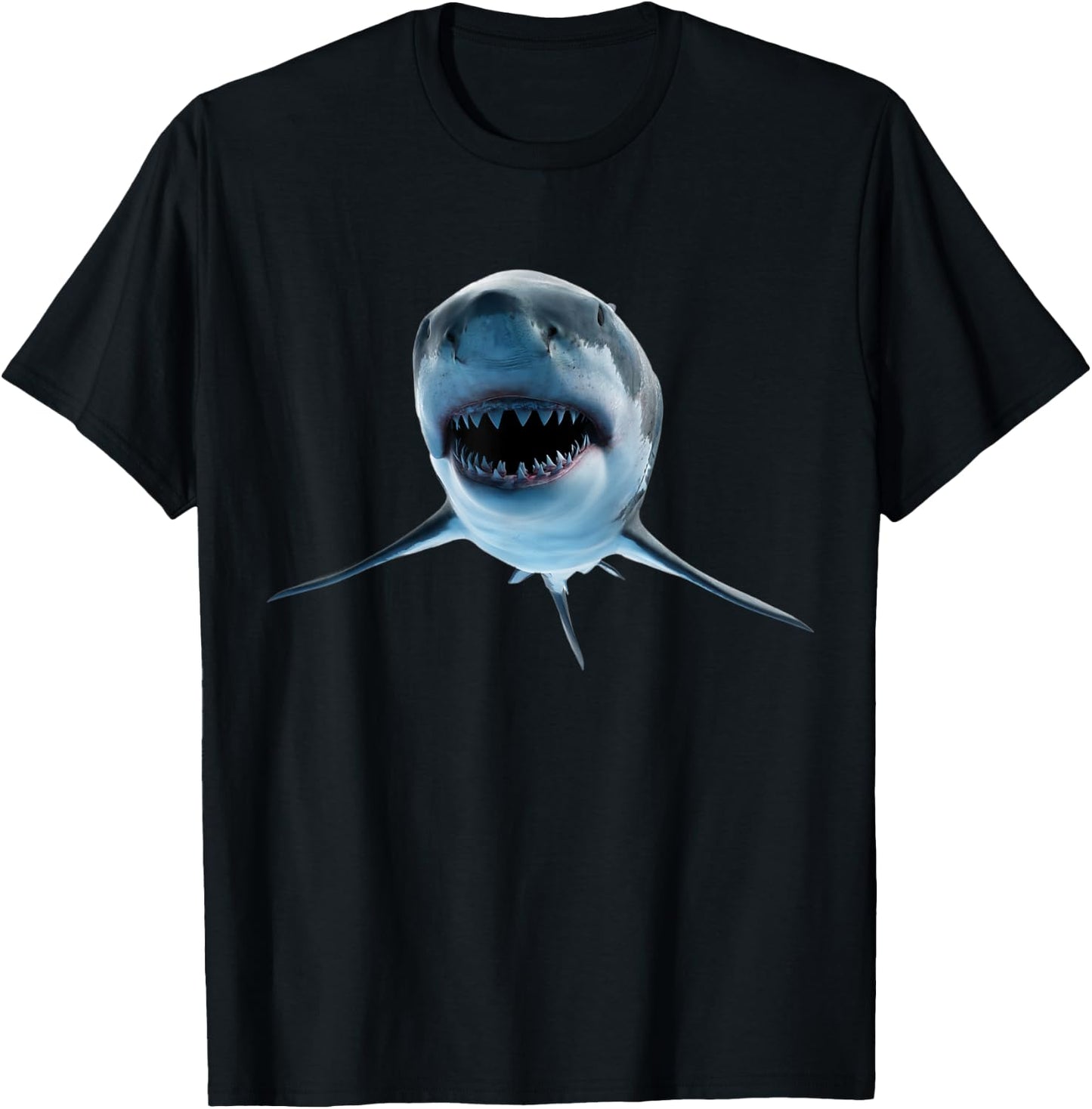 realistic great white shark for lovers of Fish and Ocean T-Shirt - T-Shirt | Black