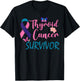 Butterflies Support Ribbon Thyroid Cancer Survivor T-Shirt - T-Shirt | Black