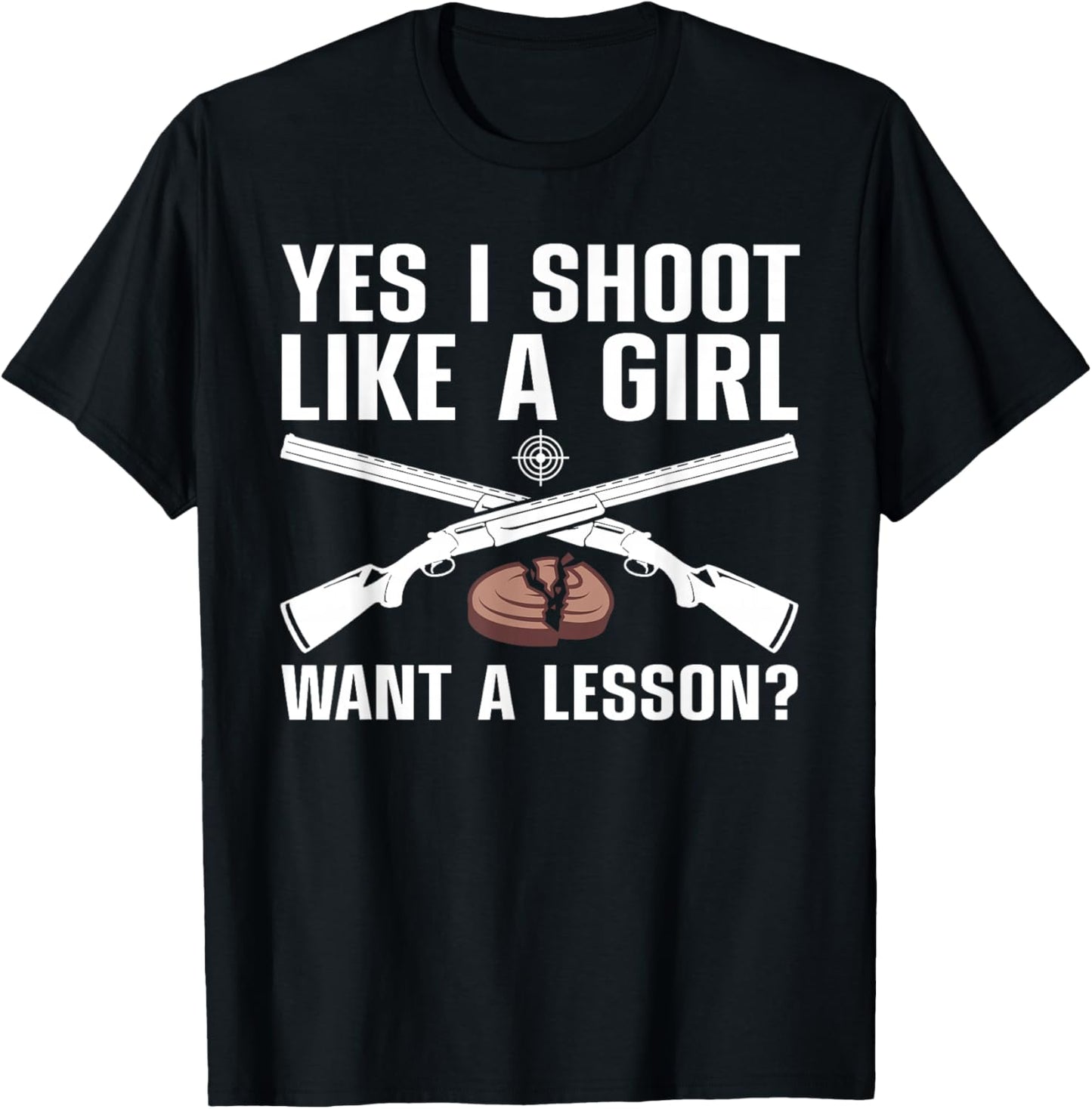 Cool Trap Shooting Girls Mom Skeet Shooting Target T-Shirt - T-Shirt | Black
