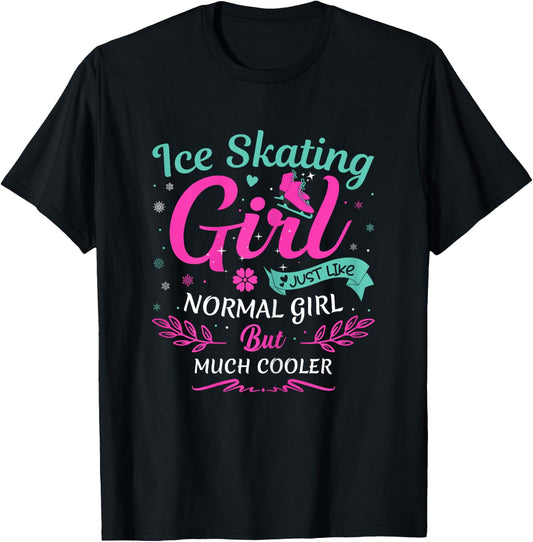 Cool Ice Skating Girl Woman Figure Ice Skating Girl T-Shirt - T-Shirt | Black