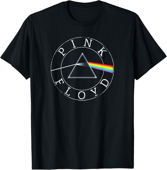 Pink Floyd Rock Band Prism Circle Logo T-Shirt - T-Shirt | Black