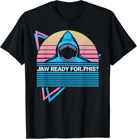 Whale Shark Retro Jaw Ready For This T-Shirt - T-Shirt | Black