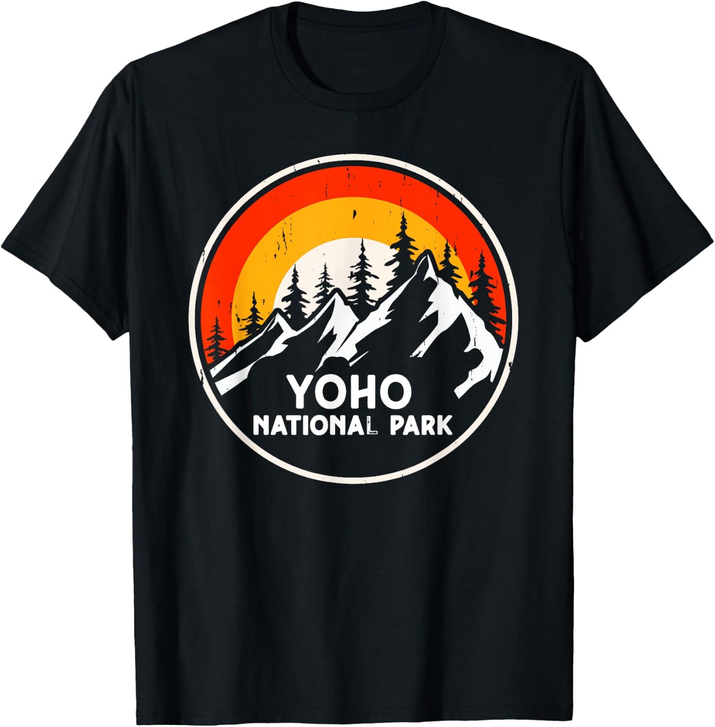 Yoho National Park Canada Mountain Trees Camping Hiking T-Shirt - T-Shirt | Black