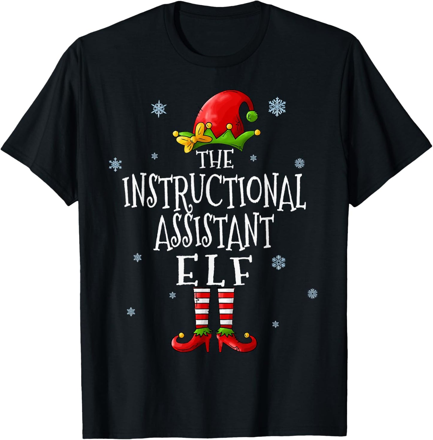 The Instructional Assistant Elf Squad Matching Christmas T-Shirt - T-Shirt | Black