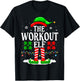 The Workout Elf Funny Fitness Christmas Gym T-Shirt - T-Shirt | Black