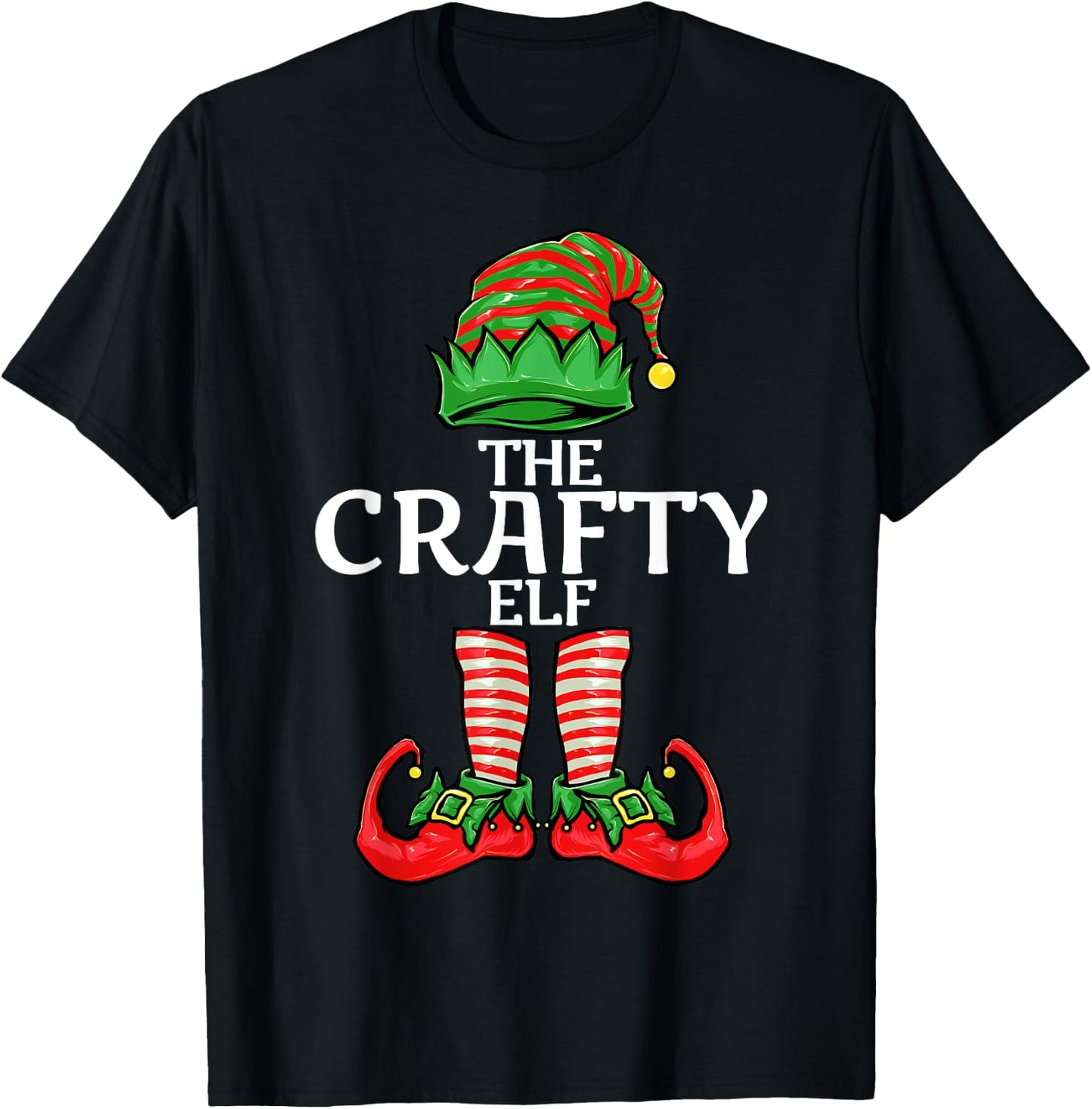 Crafty Elf Christmas Family Matching Group T-Shirt - T-Shirt | Black