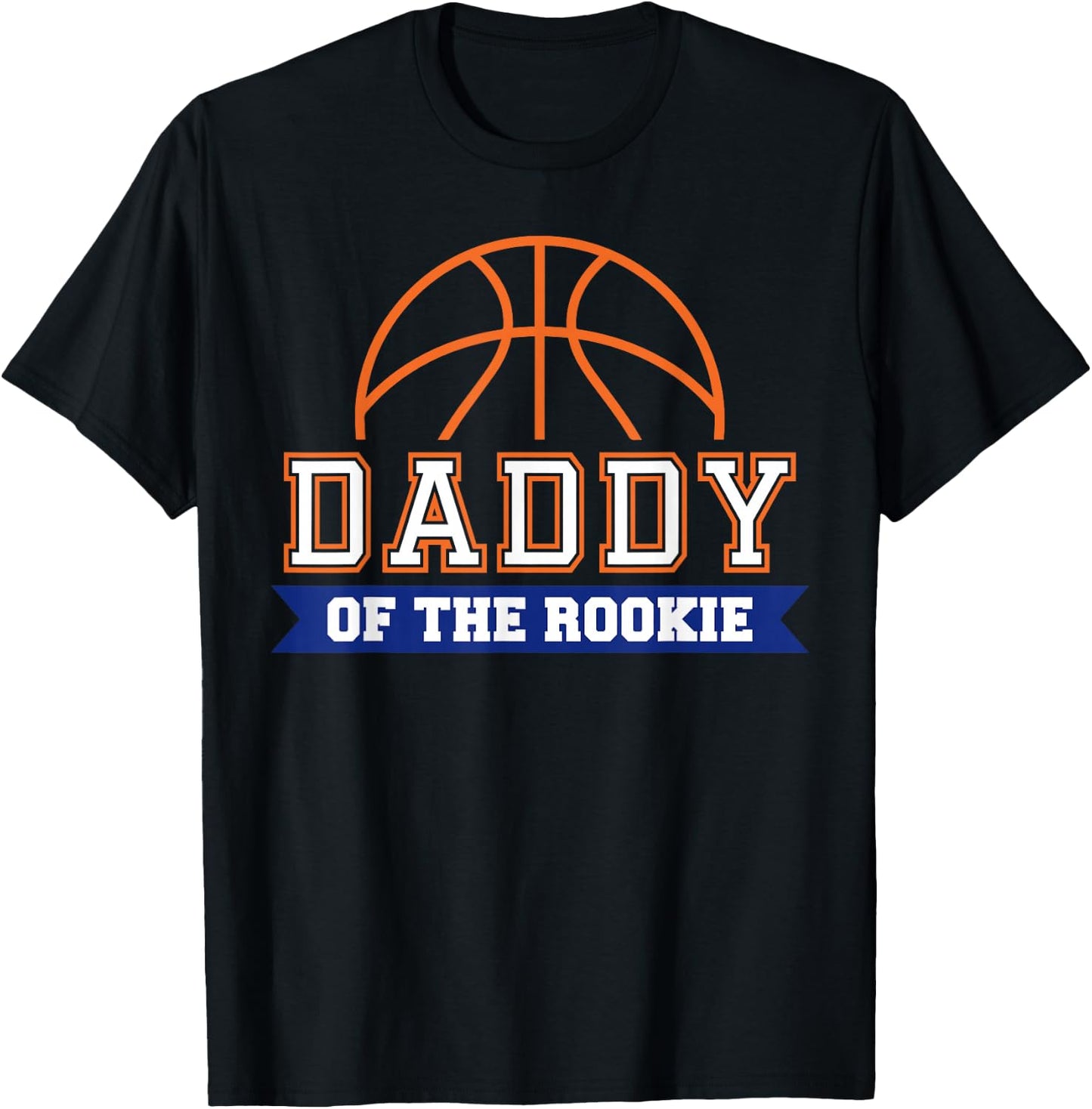 Daddy of Rookie 1st Birthday Basketball Theme Matching Party T-Shirt - T-Shirt | Black