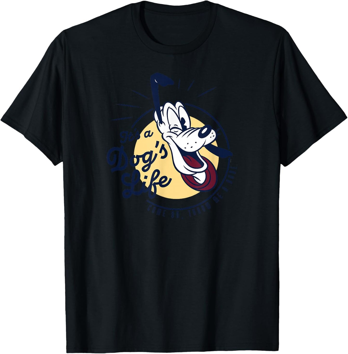 Disney Pluto It’s a Dog’s Life Retro Vintage T-Shirt - T-Shirt | Black
