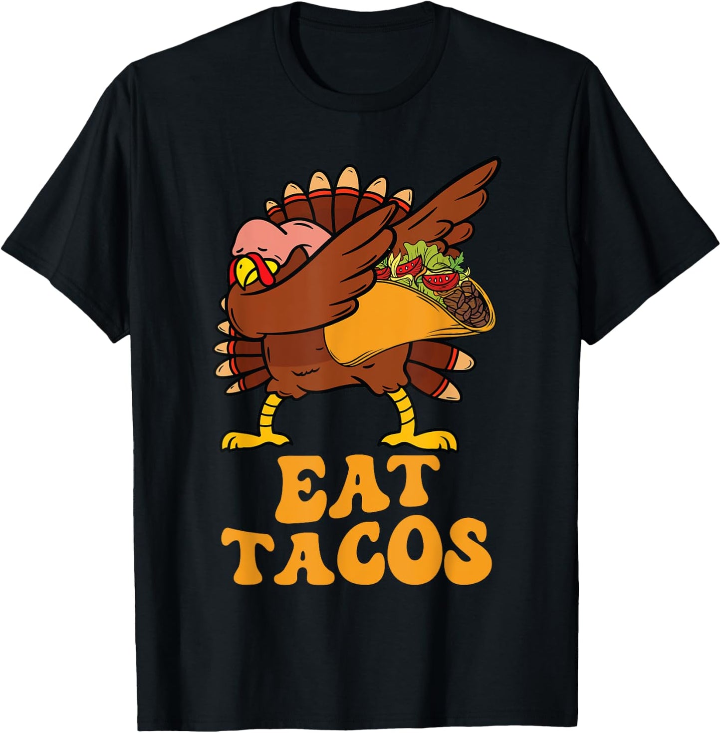 Thanksgiving Turkey Eat Tacos Funny Turkey Vegan Kids Boys T-Shirt - T-Shirt | Black