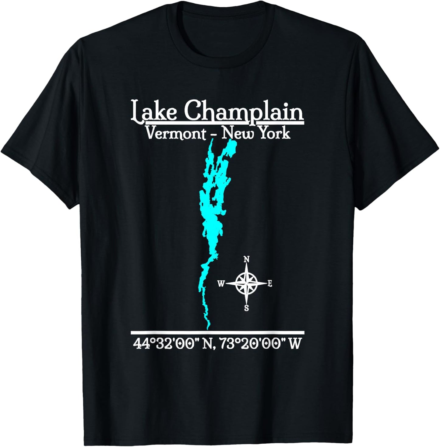 Lake Champlain, New York and Vermont T-Shirt - T-Shirt | Black