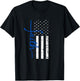 "Faith" Cross Thin Blue Line US Flag T-Shirt - T-Shirt | Black